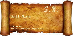 Sali Nina névjegykártya